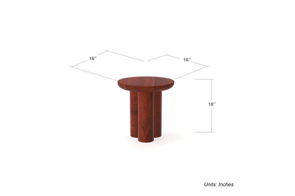 Gaia Round End Table - Walnut Finish