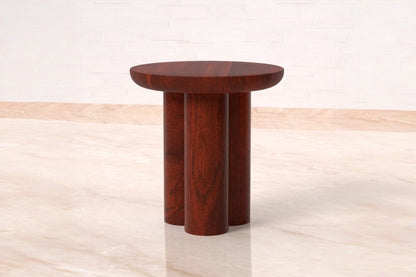 Gaia Round End Table - Walnut Finish