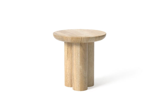 Gaia Round End Table - Natural Finish