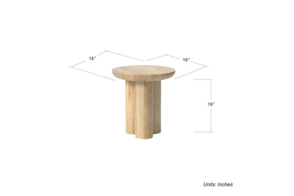 Gaia Round End Table - Natural Finish