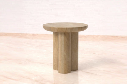 Gaia Round End Table - Natural Finish