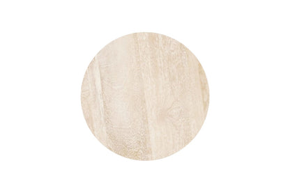 Gaia Round End Table - Natural & Walnut Finish