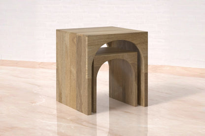 Arch Duo Mango Wood Nesting Tables
