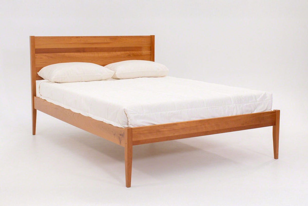 Eclipse Platform Bed with Headboard - Solid Cherry Wood – Comfort Pure
