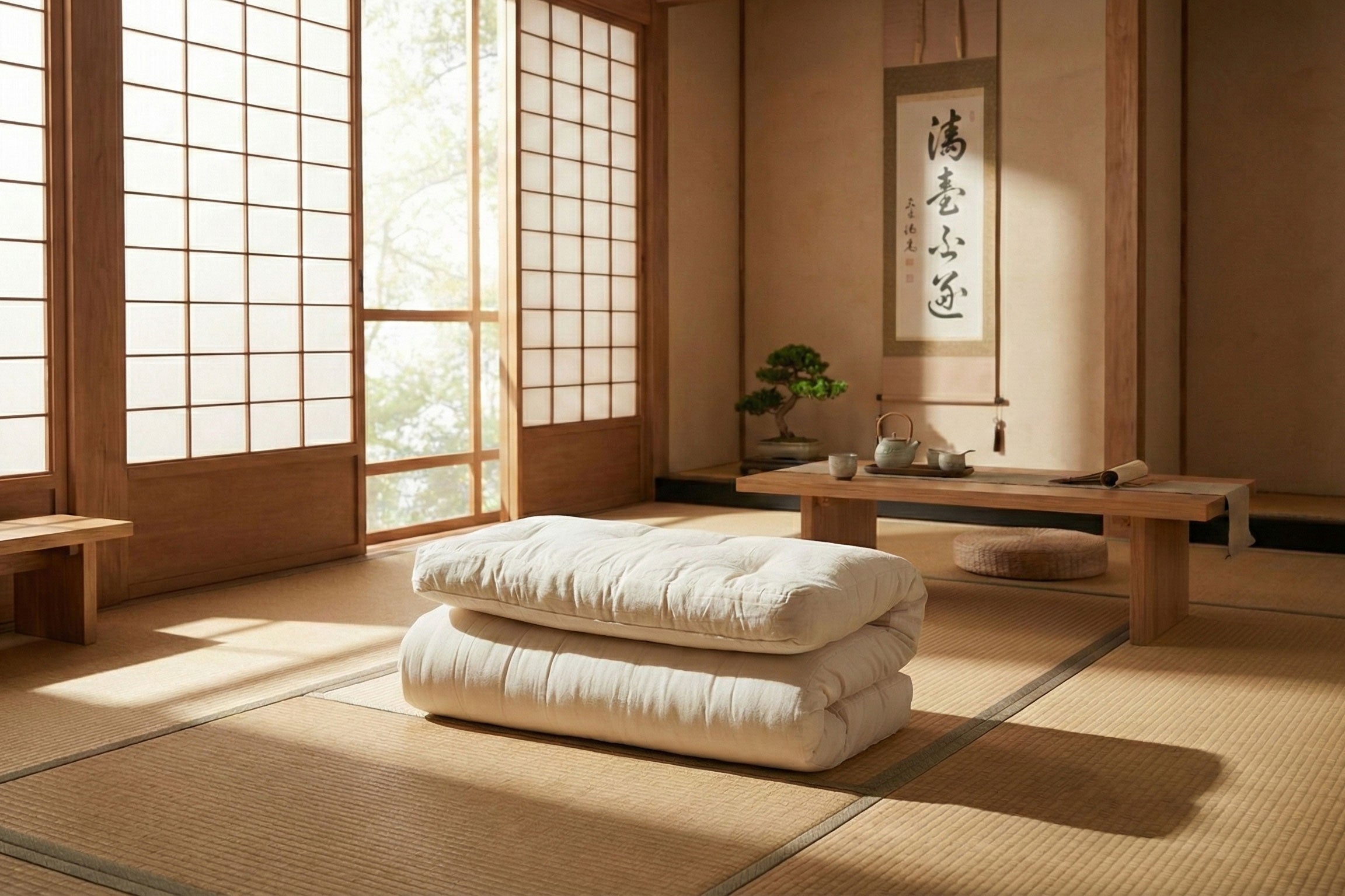Natural All Cotton Shiki Futon Mattress • 6 Inch