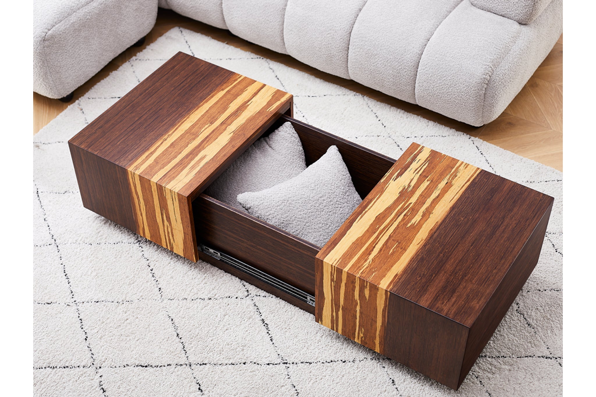 Azara Cube Rectangular Coffee Table - Sustainable Bamboo – Comfort