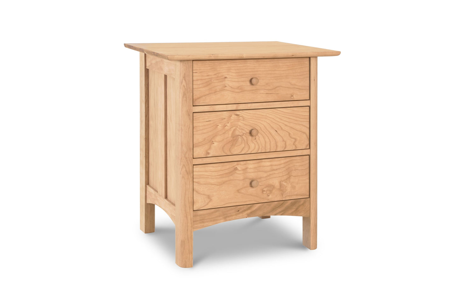 Heartwood Shaker 3-Drawer Nightstand - Comfort Pure