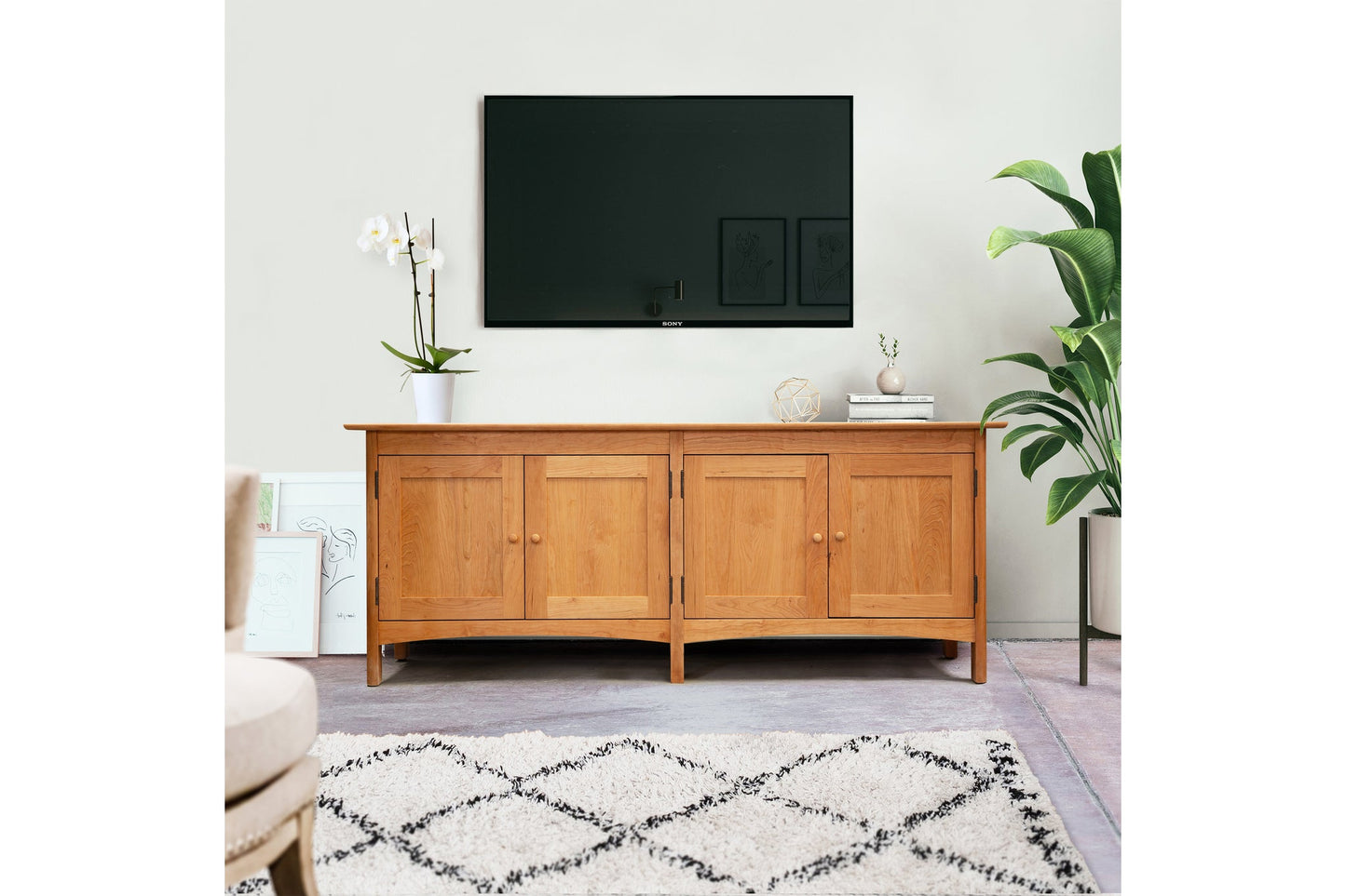 Heartwood Shaker 4-Door Console Bookcase