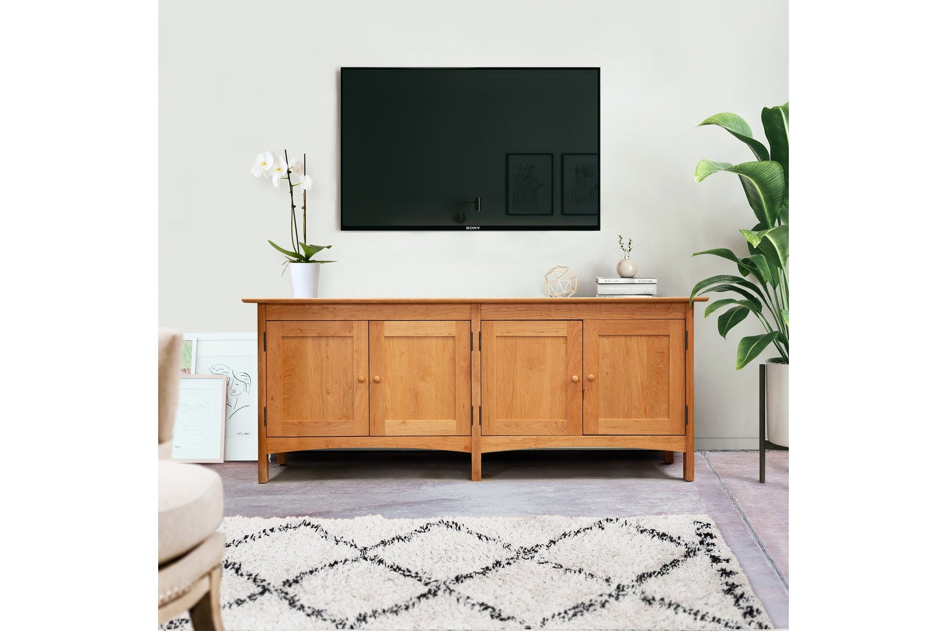 Heartwood Shaker 4-Door Console Bookcase