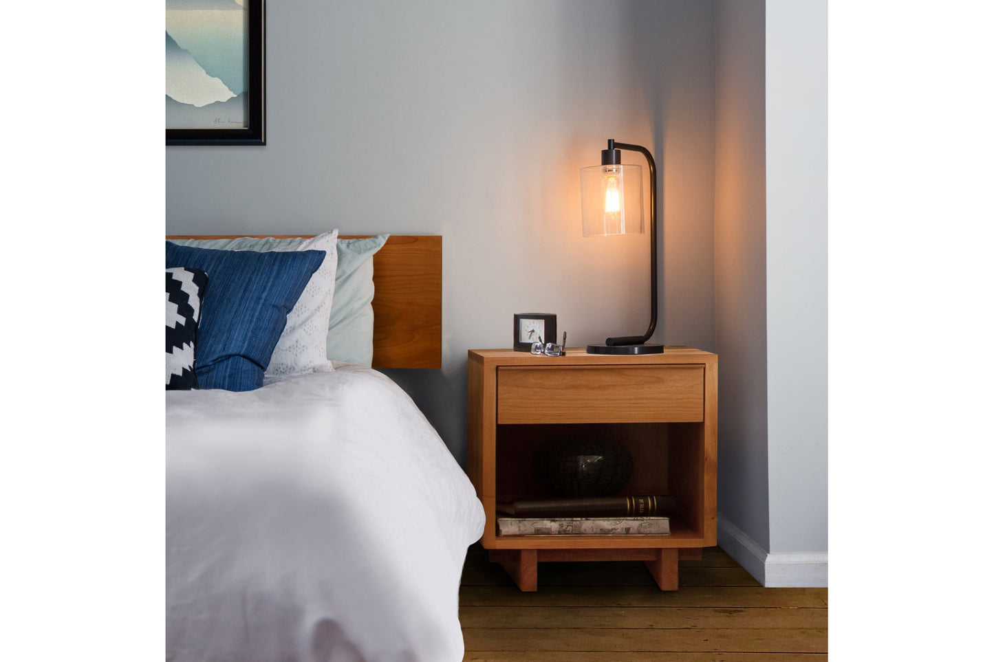 Kipling 1-Drawer Enclosed Shelf Nightstand - Comfort Pure