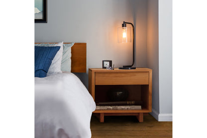 Kipling 1-Drawer Enclosed Shelf Wide Nightstand - Comfort Pure