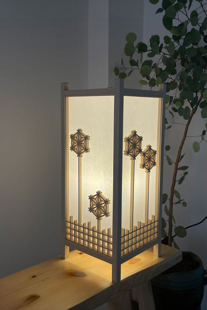 Shoji Kumiko Lamp - Flowers