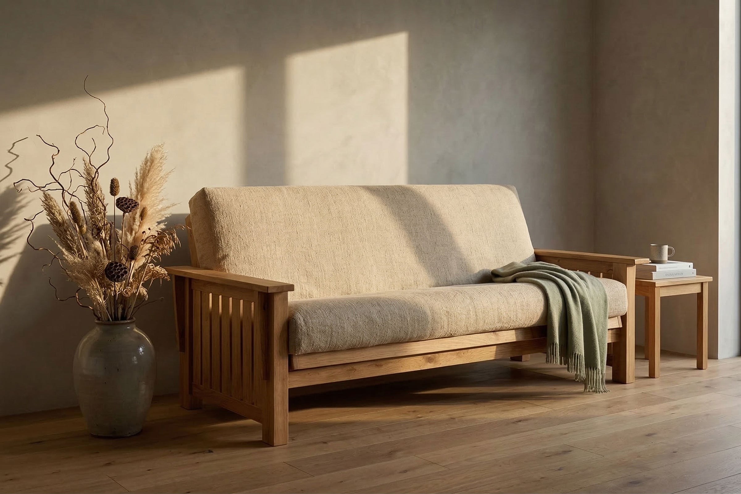 Libra Eco Futon Sofa Bed • Natural (Oakwood)