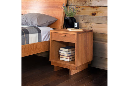 Loft 1-Drawer Enclosed Shelf Nightstand