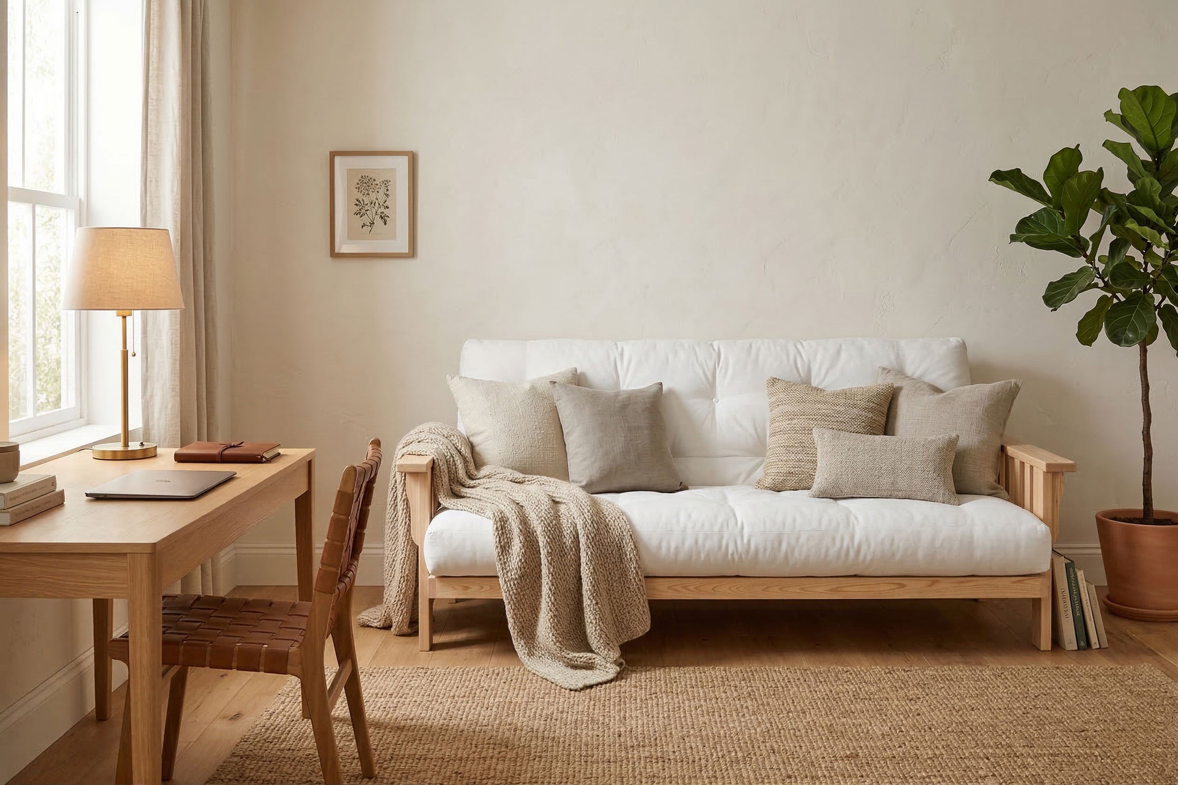 Mission Flat Arm Amish Futon Sofa Bed • Unfinished