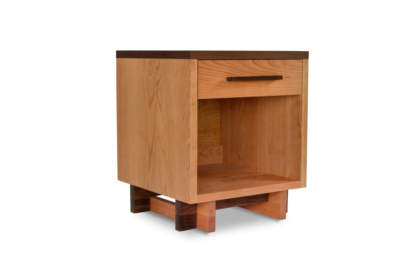 Modern American 1-Drawer Enclosed Shelf Nightstand