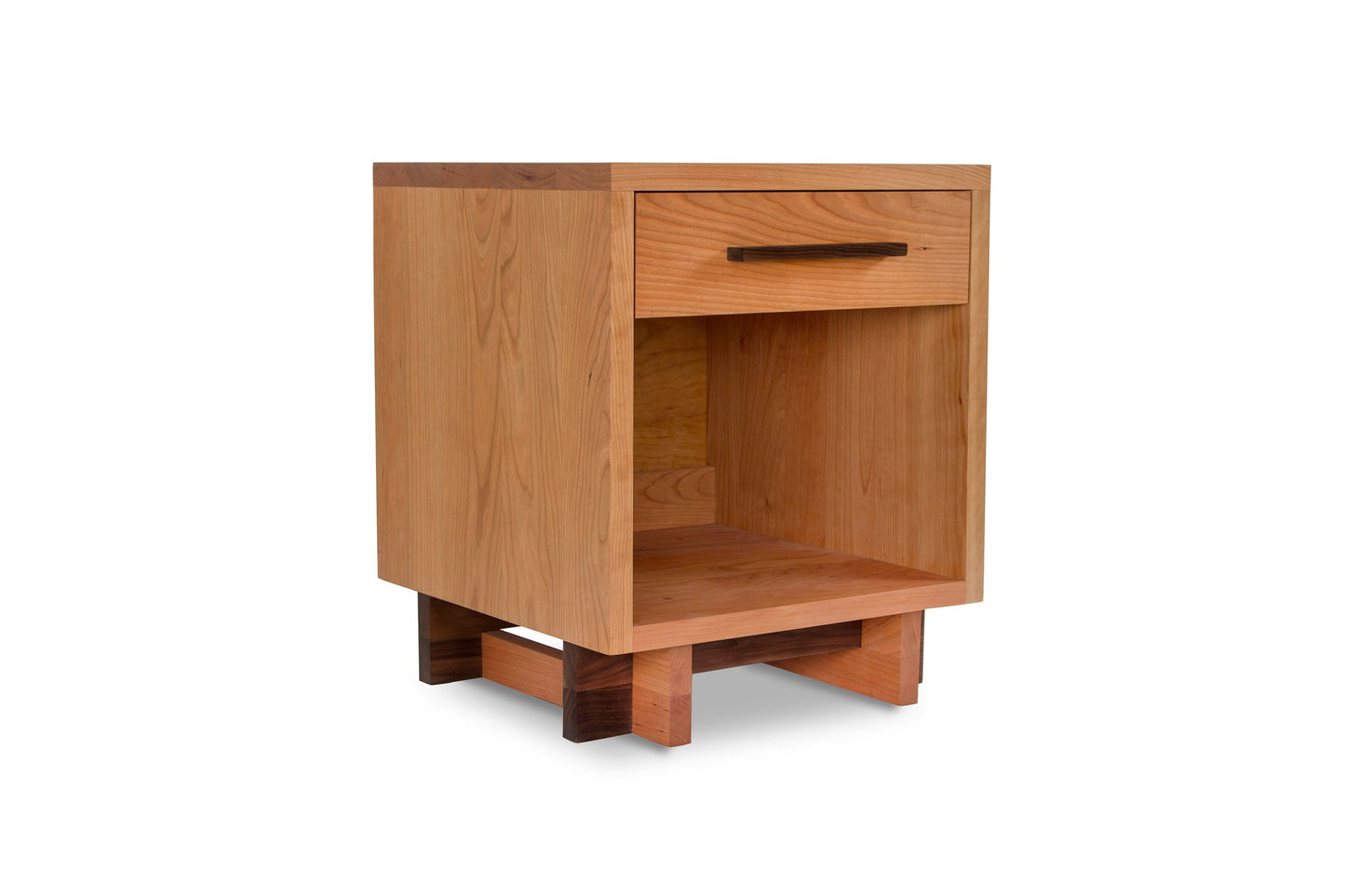 Modern American 1-Drawer Enclosed Shelf Nightstand
