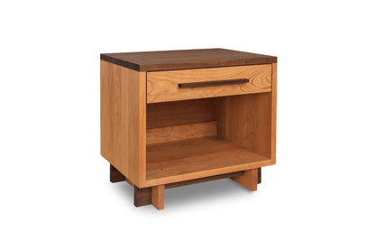 Modern American 1-Drawer Enclosed Shelf Wide Nightstand