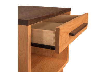 Modern American 1-Drawer Enclosed Shelf Wide Nightstand