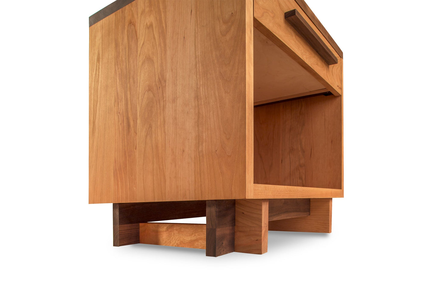 Modern American 1-Drawer Enclosed Shelf Wide Nightstand