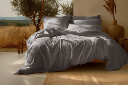 100% Organic Cotton Sateen Duvet Cover Set - Comfort Pure