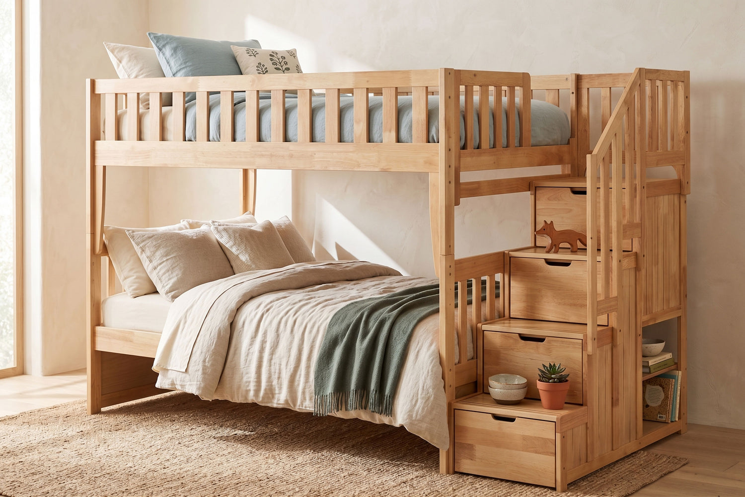 Peppermint Staircase Bunk Bed • Twin Twin