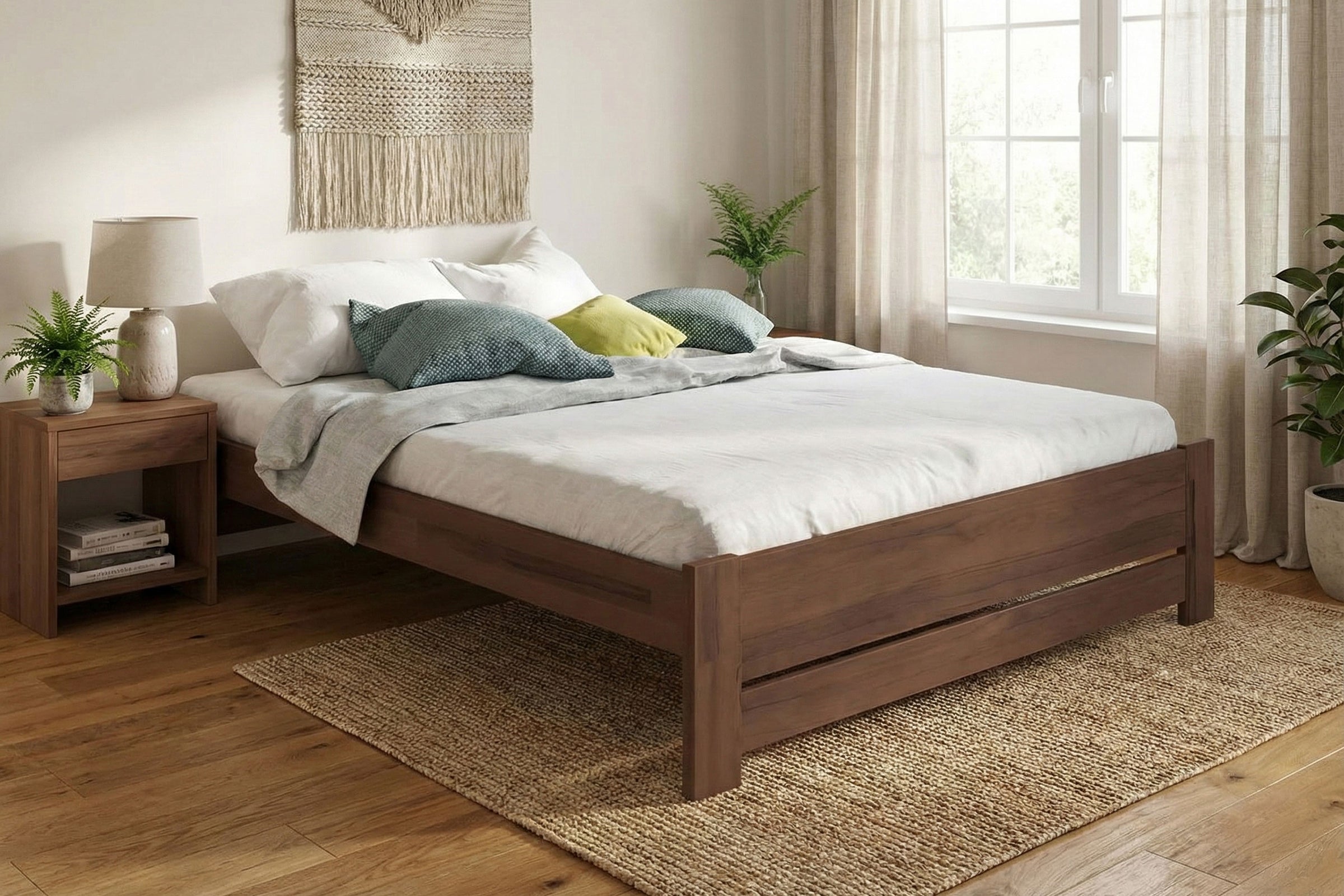Plainfield Natural Eco Platform Bed • Walnut