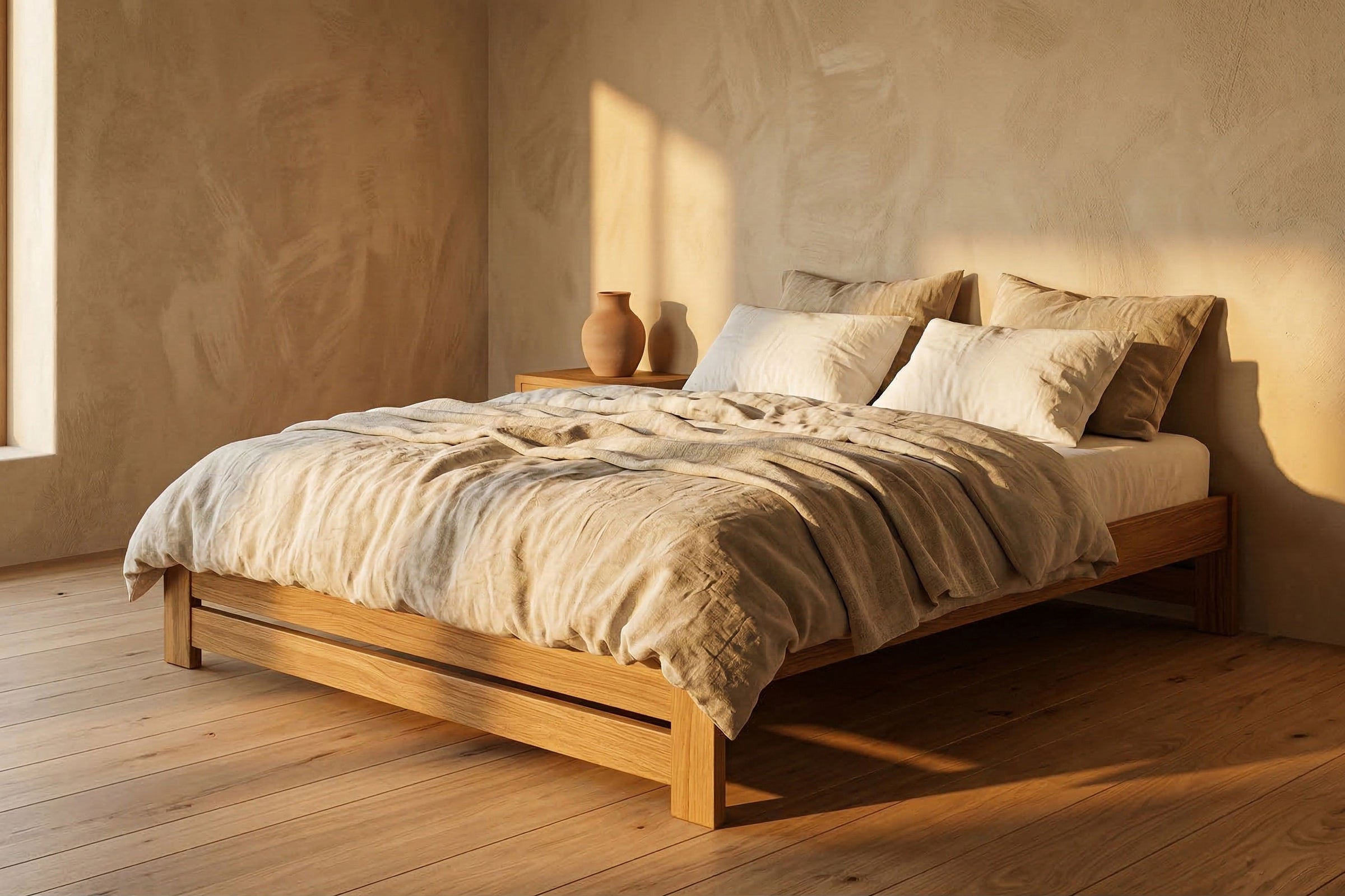 Plainfield Natural Eco Platform Bed • Natural