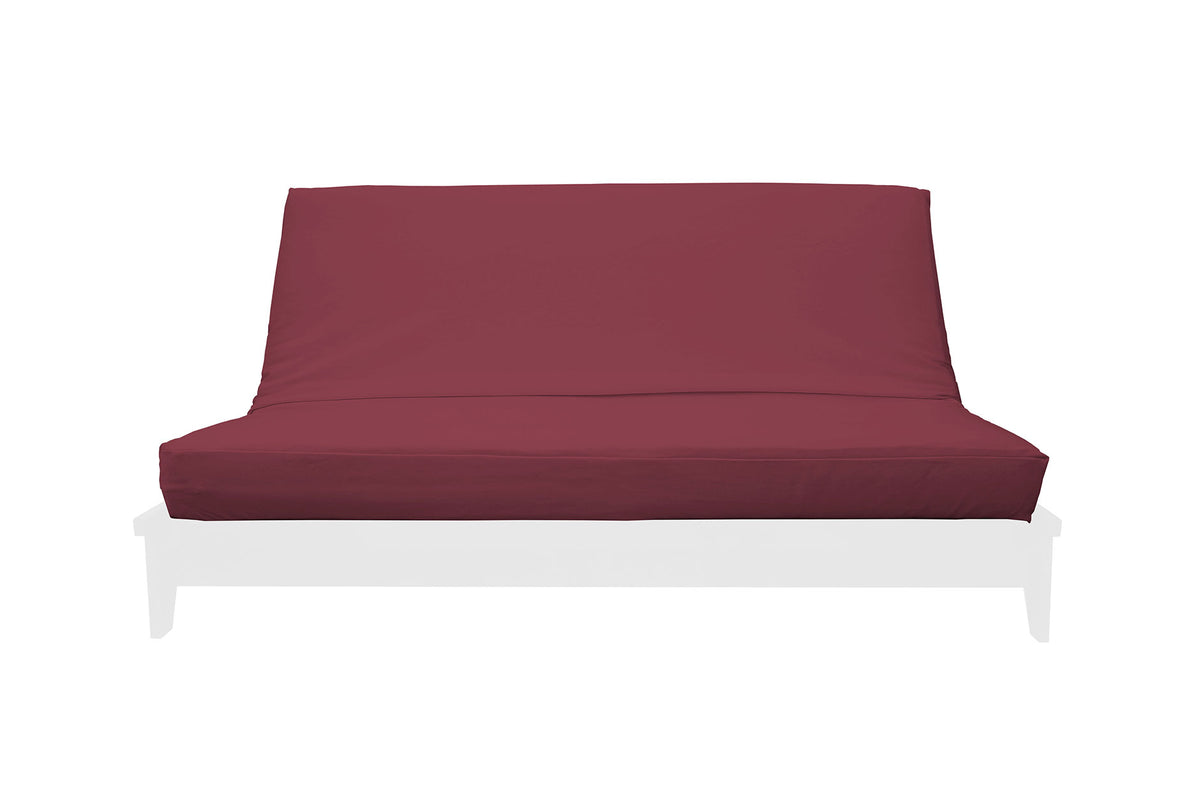 Essential 100% Cotton Twill Futon Mattress Cover, Burgundy