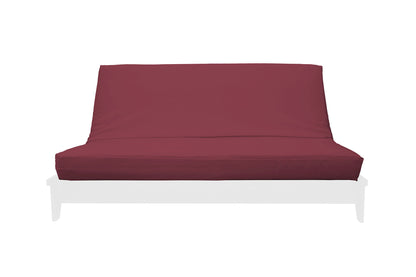 Essential 100% Cotton Twill Futon Mattress Cover, Burgundy