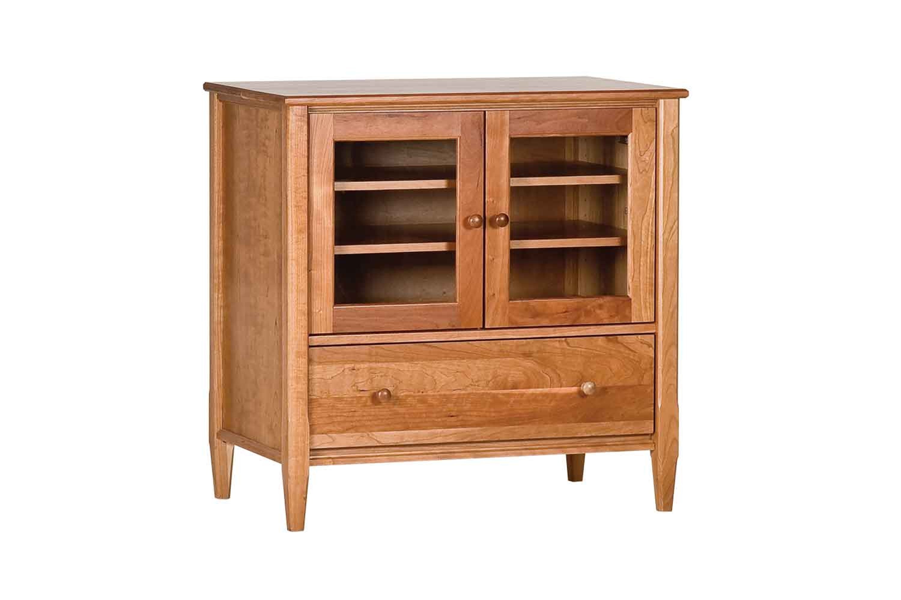 Shaker Media Cabinet - Solid American Black Cherry Wood TV Stand