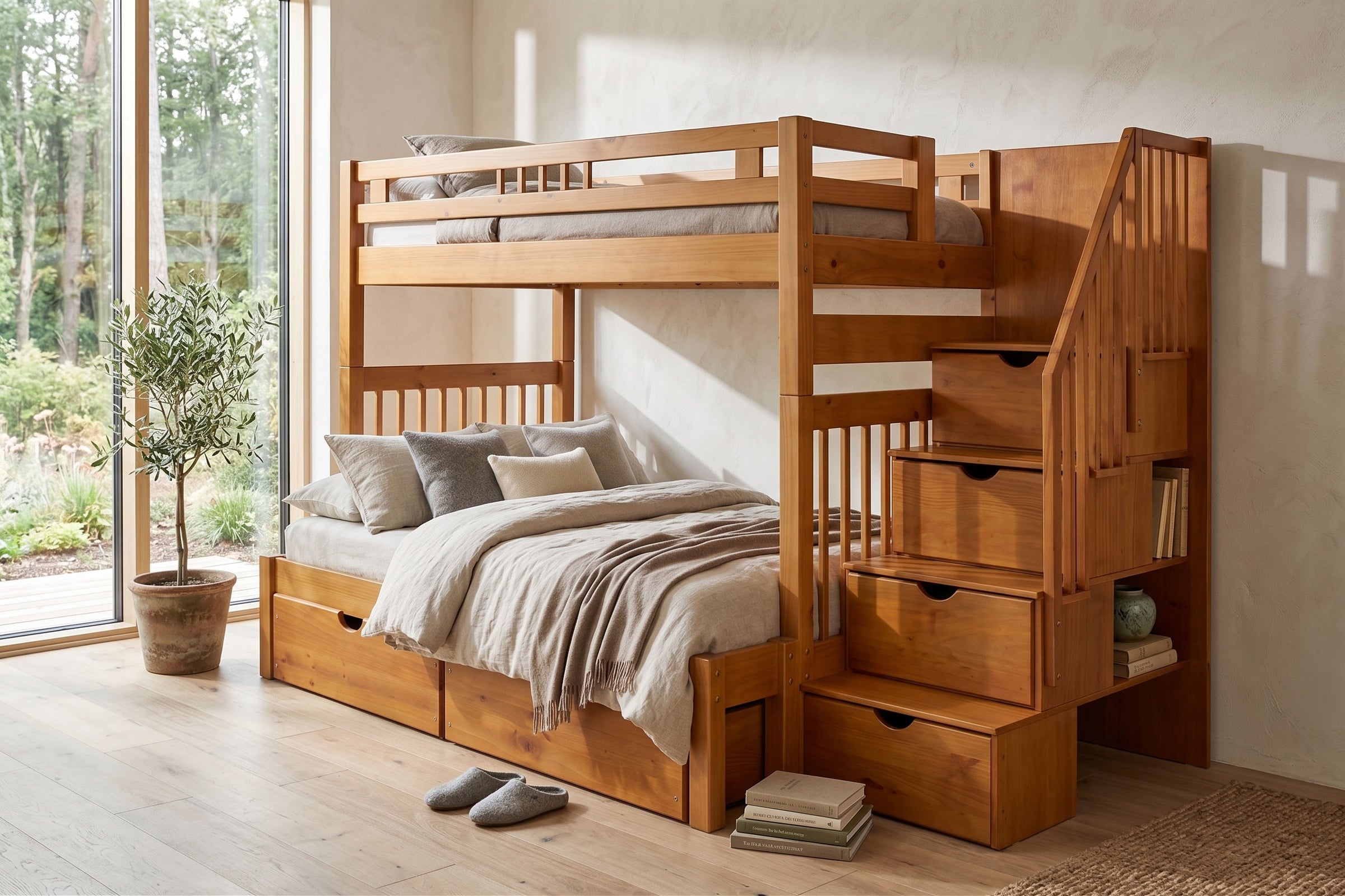 Sacramento Staircase Bunk Bed • Twin Full • Drawers