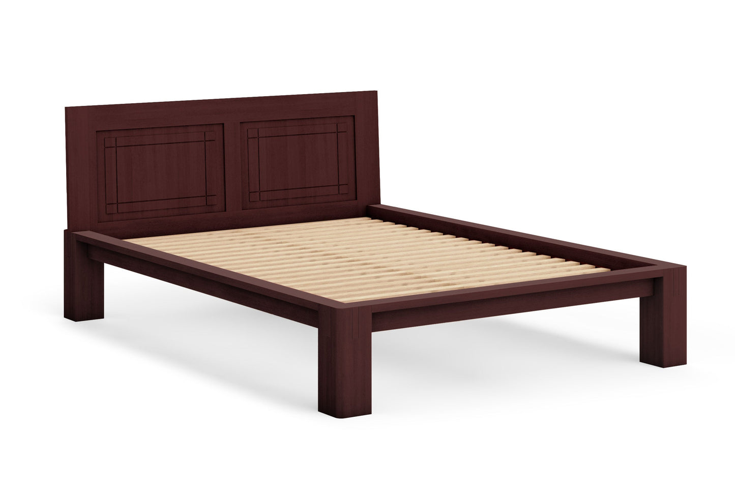 Tatami Bed with Grooved Headboard