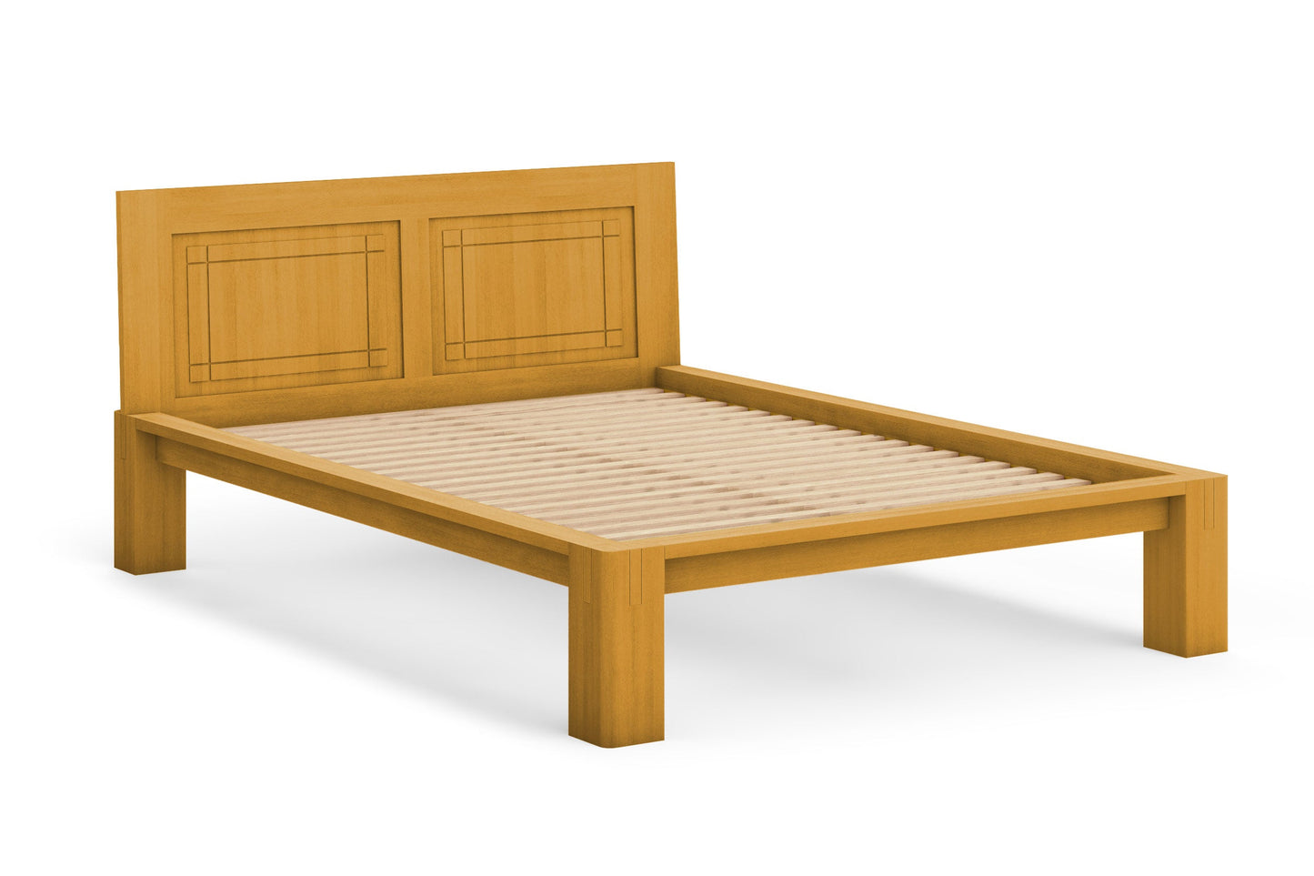 Tatami Bed with Grooved Headboard