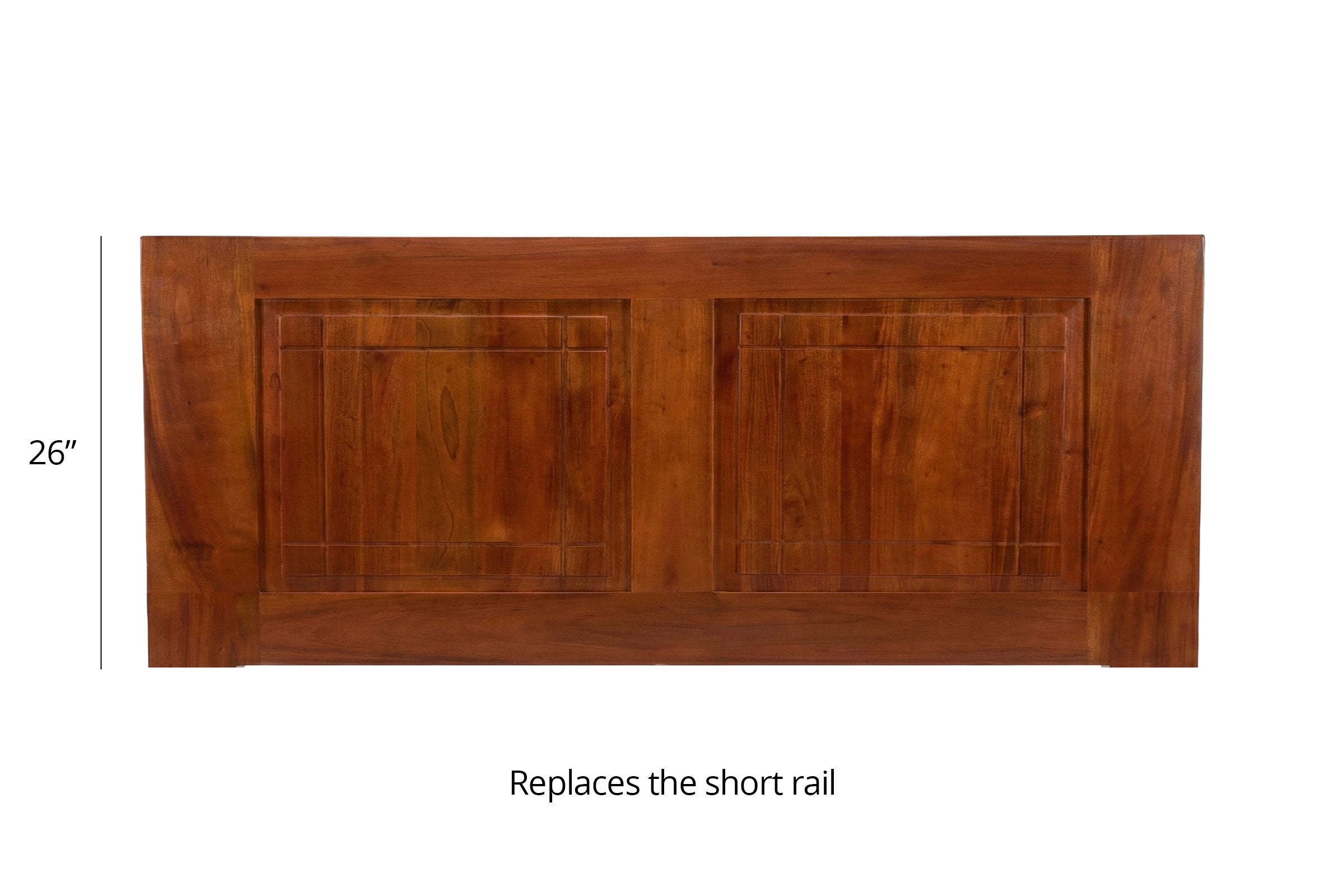 Japanese Tatami Platform Bed with Grooved Headboard - Solid