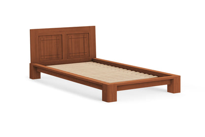 Tatami Bed with Grooved Headboard