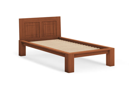 Tatami Bed with Grooved Headboard