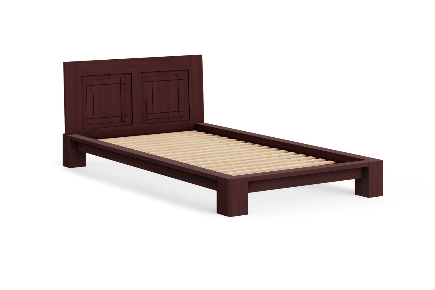 Tatami Bed with Grooved Headboard