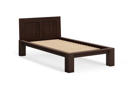 Tatami Bed with Grooved Headboard