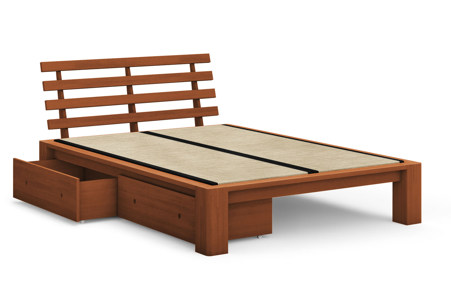 Tatami Bed with Slatted Headboard