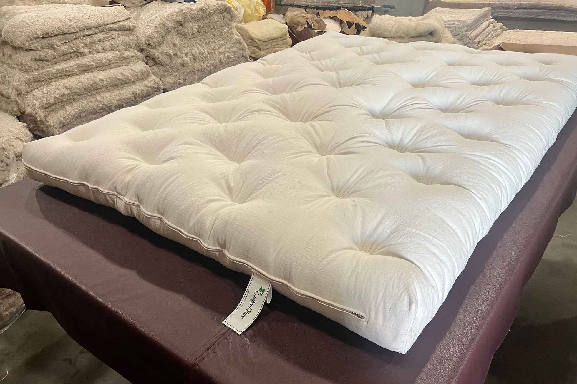 Natural Cotton and Wool Japanese-Style Firm Futon Mattress • 8 Inch