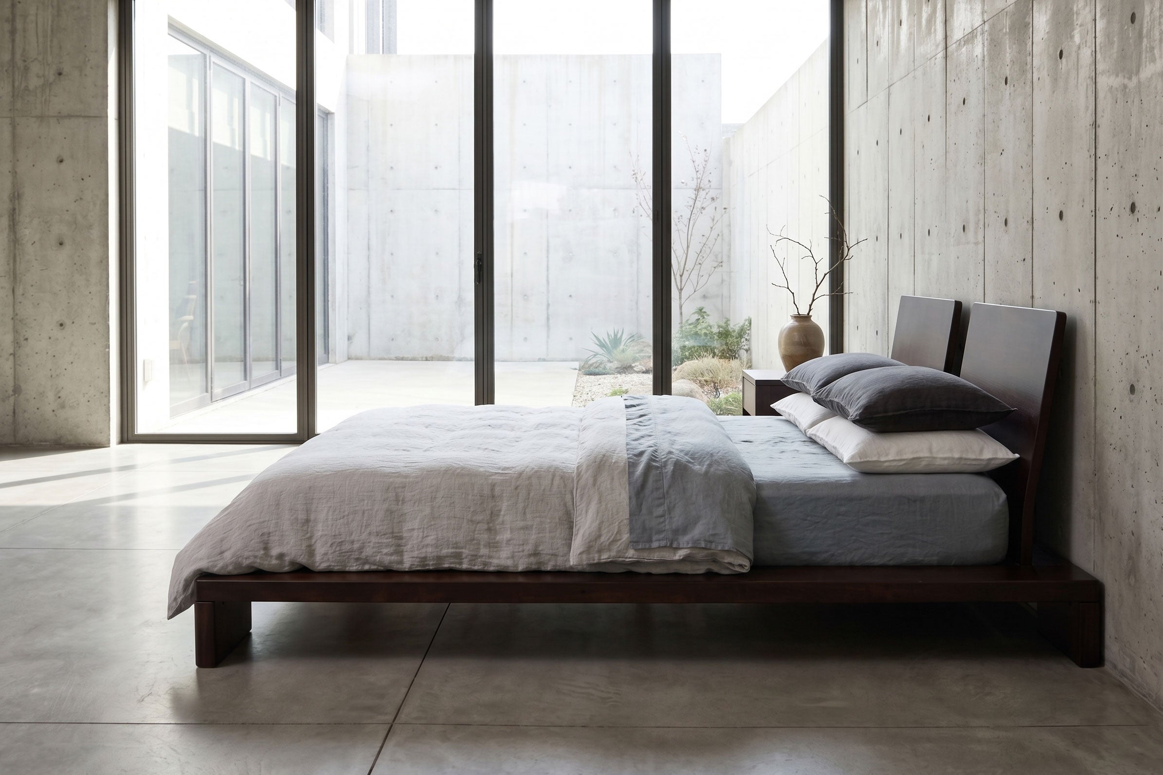 Japanese Zen Platform Bed • Antique Mahogany