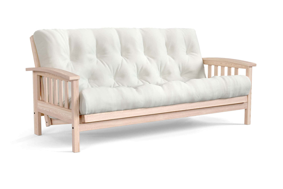 Amish Mission Bent Arm futon sofa in unfinished oak