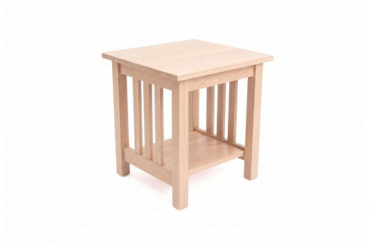 Amish end table in unfinished oak