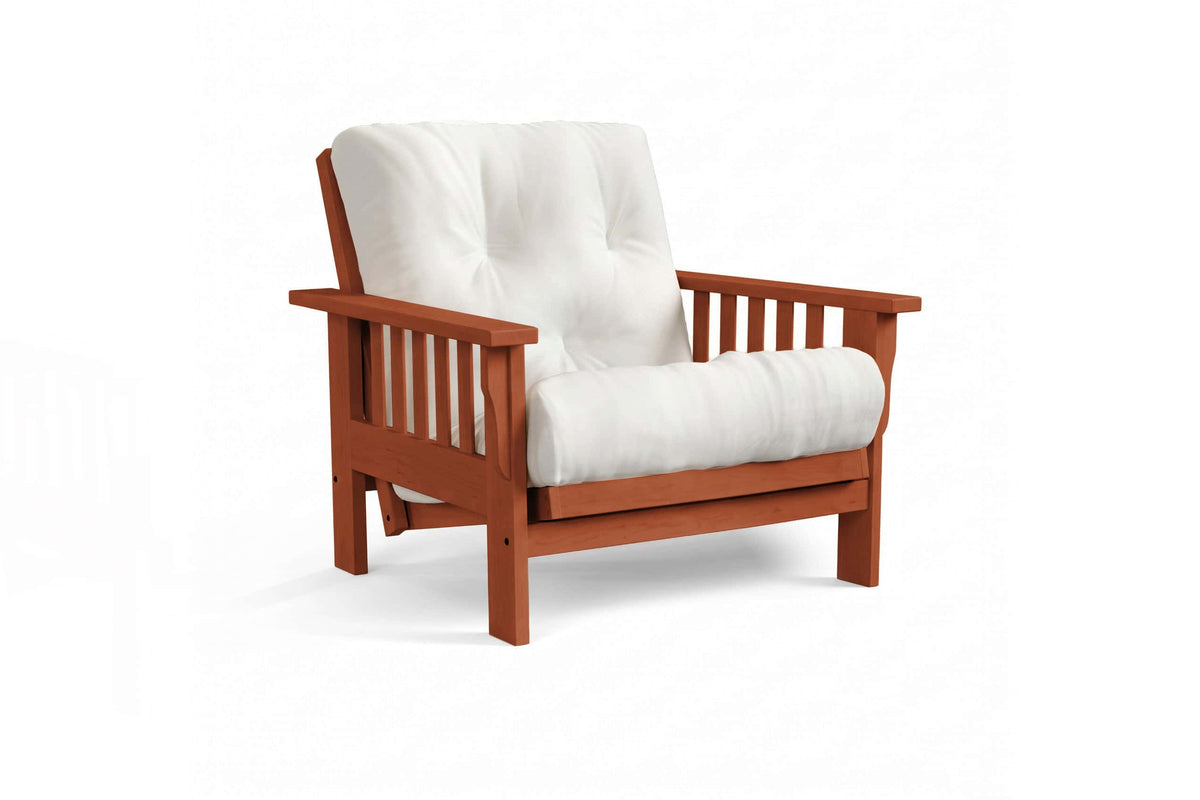 Amish Mission Flat Arm futon chair in maple, Michaels finish