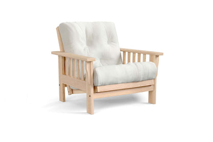 Amish Mission Flat Arm futon chair in oak, Natural Oil finish