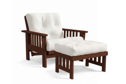 Ottoman for Amish Mission Flat Arm futon chair in maple, Onyx finish