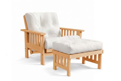 Ottoman for Amish Mission Flat Arm futon chair in maple, Provincial finish