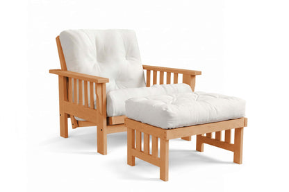Ottoman for Amish Mission Flat Arm futon chair in maple, Seely finish