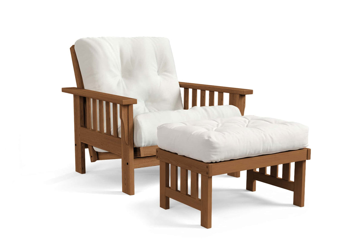 Ottoman for Amish Mission Flat Arm futon chair in oak, Walnut finish